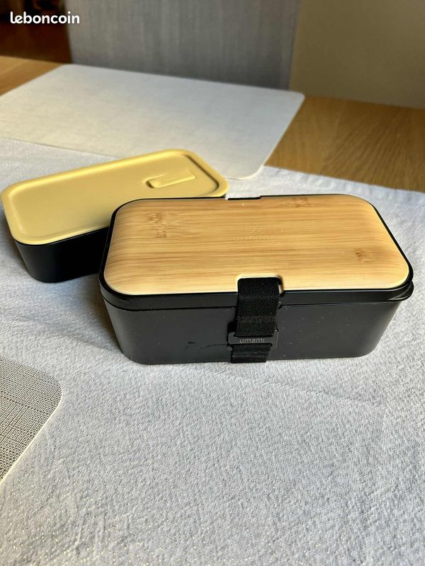 Boîte Bento Japonaise Hermétique 2 étages Avec Couverts En Bois - Lunch Box Micro-ondable, Lave-vaisselle, Zéro Déchet, Sans BPA - Idéal Pour Repas Nomades