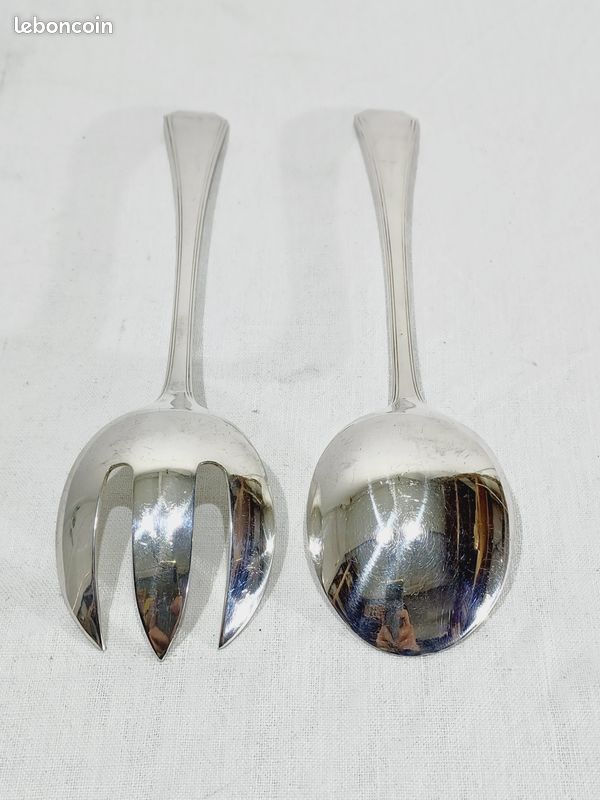 Service à salade métal argenté Christofle Atlas 2p salad serving set