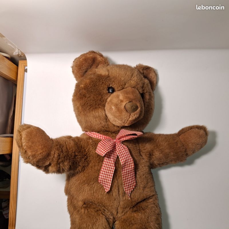 Grand Ours En Peluche Vintage - Nounours Doudou Pour Chambre Enfant