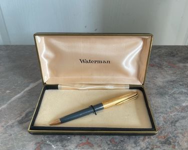 Stylo Bille & Roller WATERMAN Avec étui Coffret - Gris & Doré - Occasion