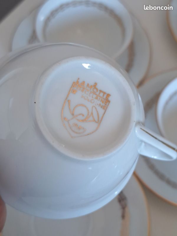 Service à café ancien La Motte – Porcelaine de Sologne (image 5)