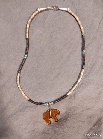 Collier Vintage Argenté En Métal - Joli Et Original, En Bon état D'occasion