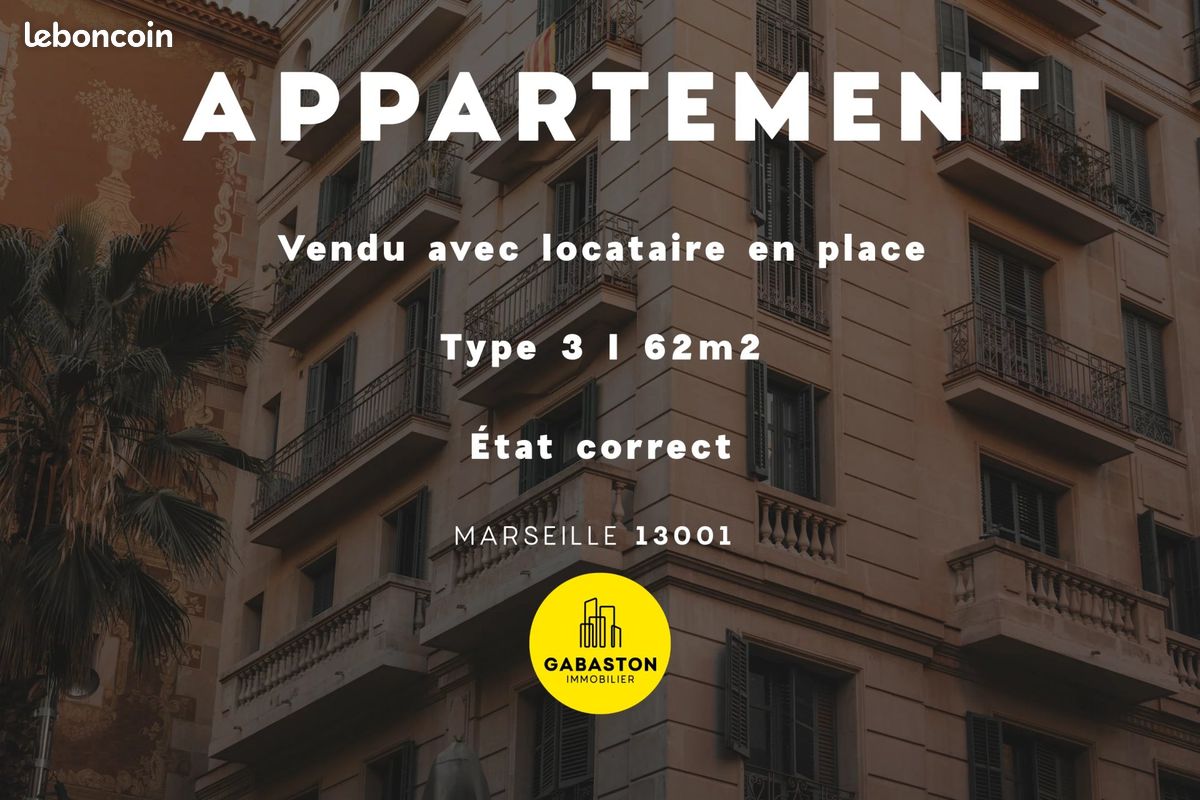 Appartement 3 pièces 61 m² · à Marseille · 61 m² · 110 000 €