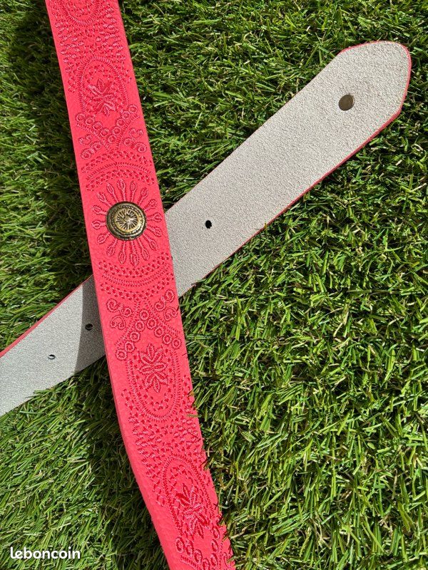 Ceinture Desigual femme rose corail et broderies ton sur ton taille 85 neuf (image 8)