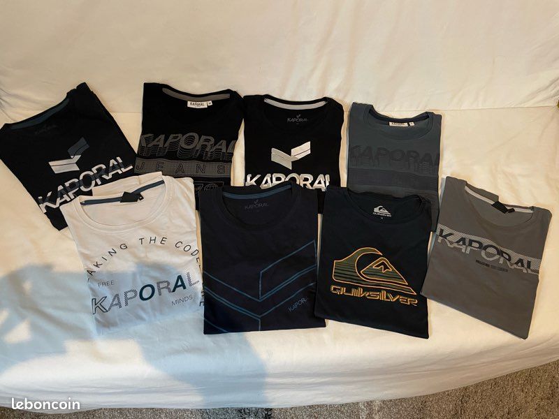 T-shirts manches longues Kaporal et QuickSilver 14 ans (image 1)