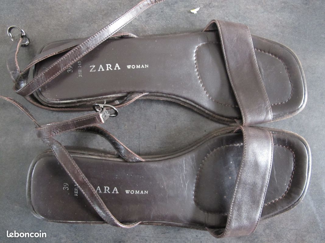 Chaussures marron avec brides ZARA (image 1)