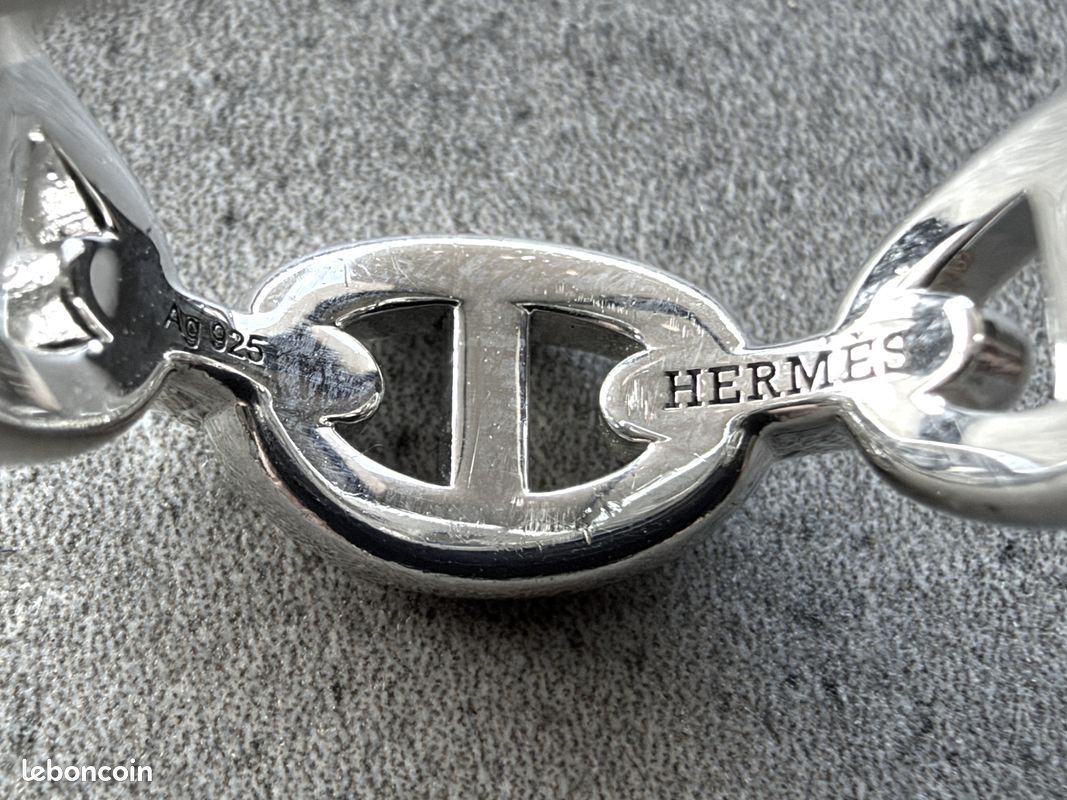 Bague HERMES en argent - chaine d'ancre - taille 54 - Hermès (image 10)