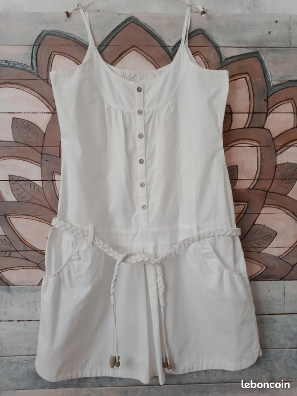 Robe Midi DECA De Vous A Nous Taille 38 - Blanc Multicolore - Made In France