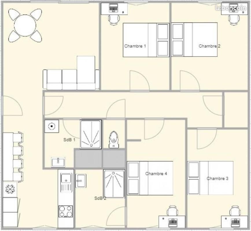 Appartement 5 pièces 86 m² · à Rennes · 86 m² · 1 717 €