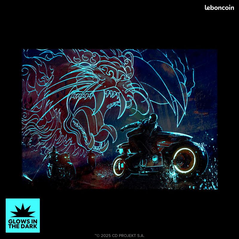 Displate Édition Limitée Cyberpunk 2077 – Poster Métal Lumino « Seduced By Night City » – Déco Murale Lumineuse Pour Fans De Jeux Vidéo
