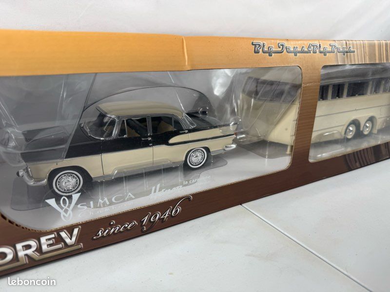 Simca Chambord Et Caravane Henon – Norev 1/43 – Noir/crème – Boîte D'origine