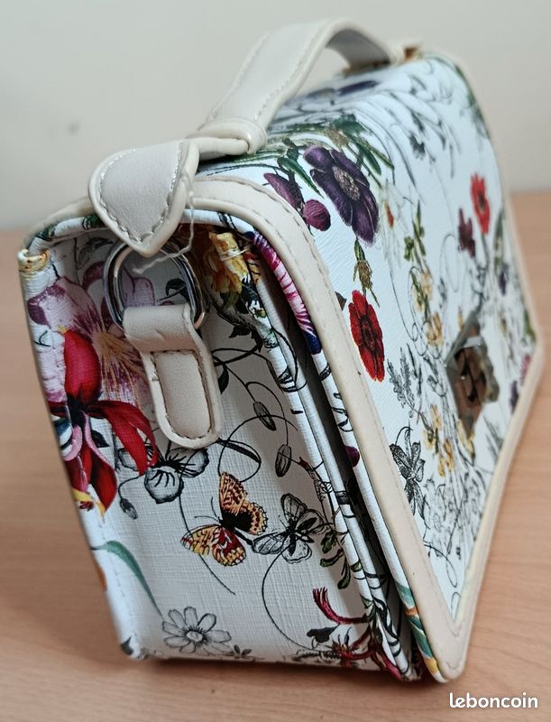 ITFABS Grand Sac à Bandoulière Pour Femmes Mode Imprimé Floral Zip Sacoche En Toile