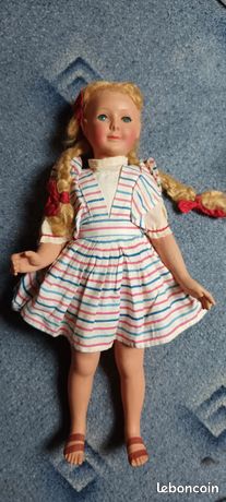 Poupon Ancien Petitcollin – Celluloïd – 60 Cm – Années 40/50 – Boîte D'origine