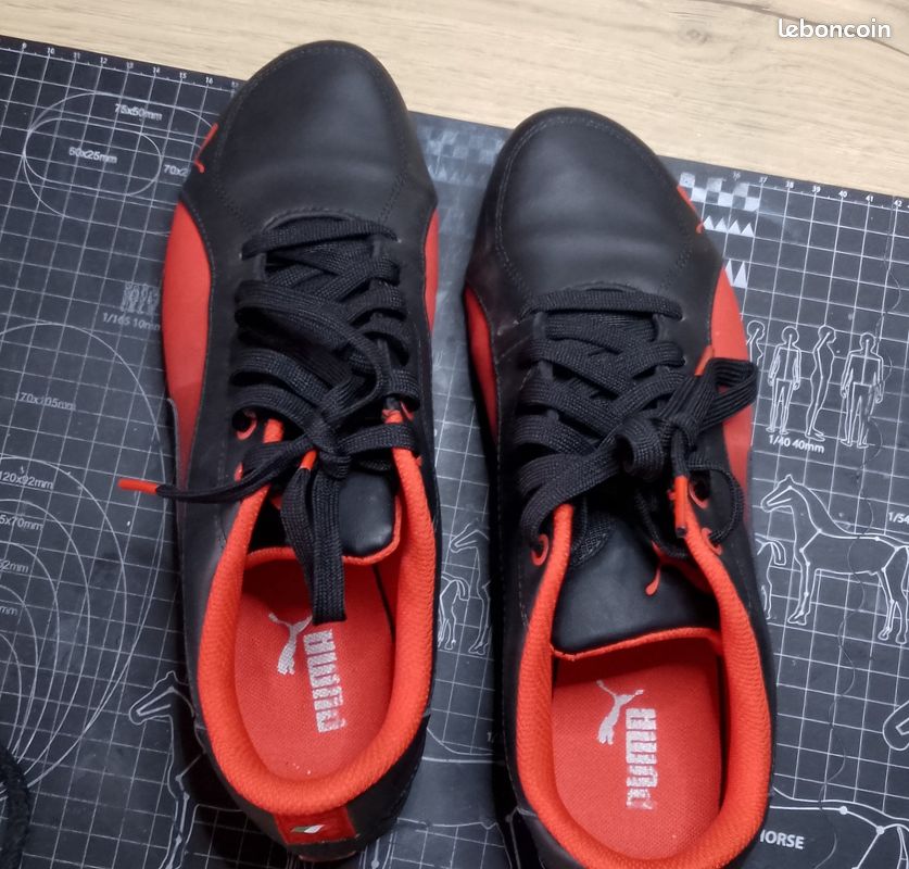 Puma Suede Chaussure Puma Rouge Et Noir Sneakers Puma Noir Et