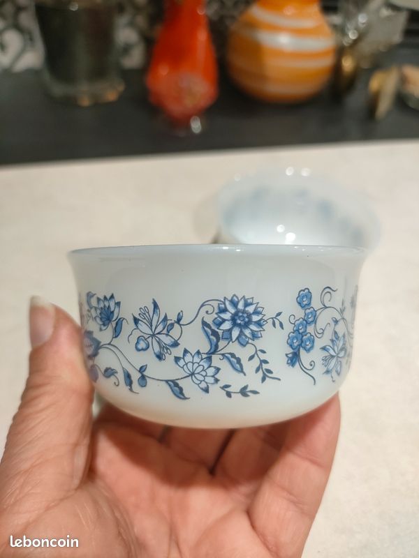 Grand plat creux rond arcopal oiseaux de paradis vintage - Arts de la table