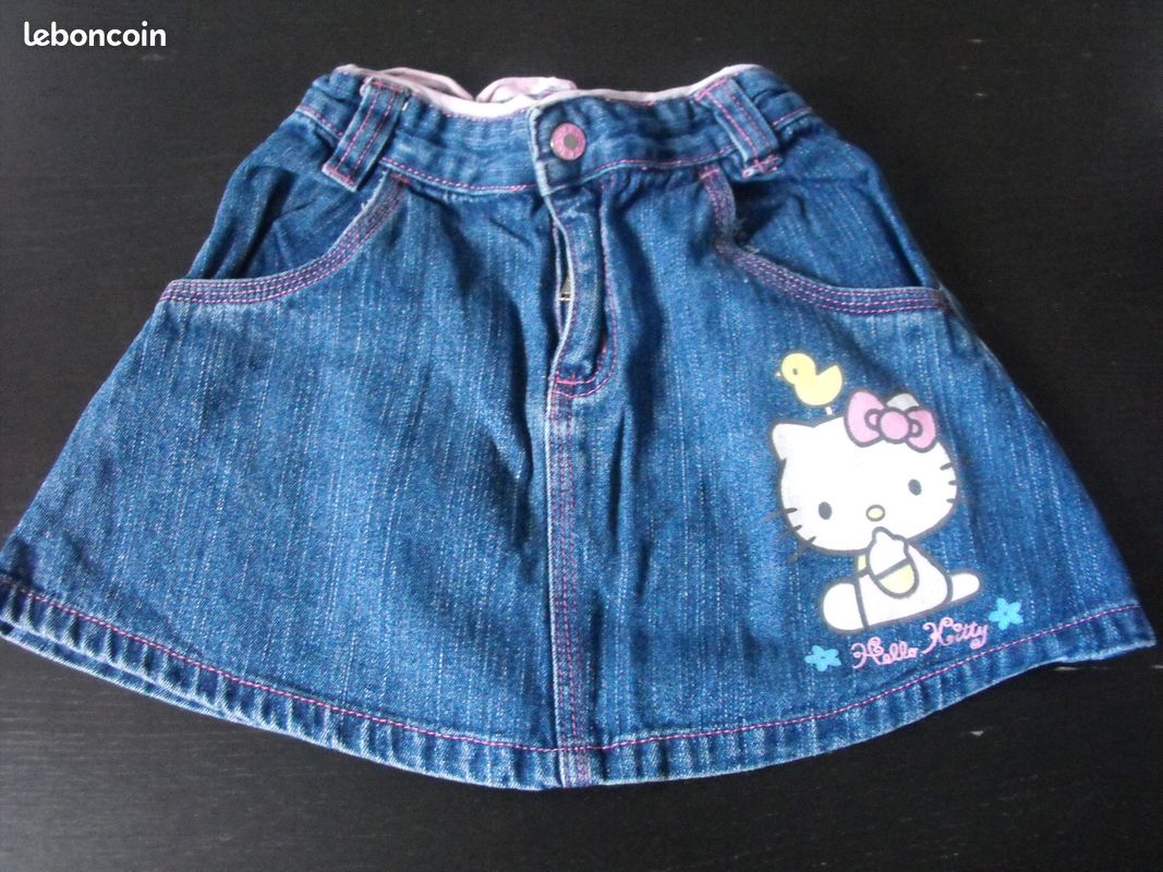 Jupe en jean's hello kitty 5 ans (image 1)