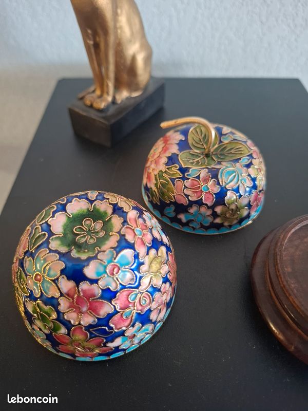 Boîte en émail cloisonné en forme de pomme 🍏 (image 9)