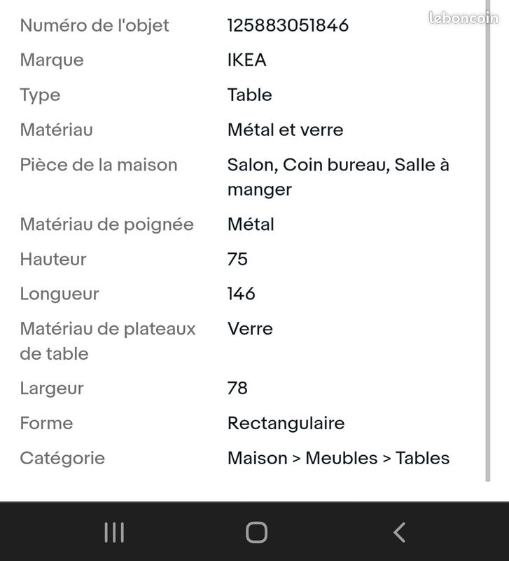 Table ikea GRANAS en verre (image 3)