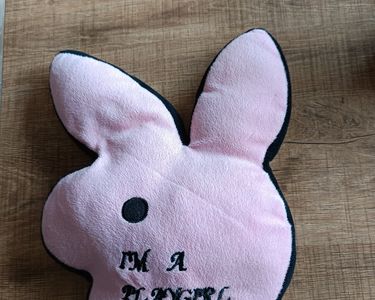 Coussin Cœur Playboy Vintage – Noir – 36 Cm – 100% Polyester – État Impeccable