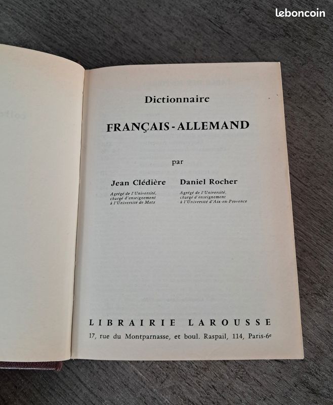 Dictionnaire Français-Allemand Ancien De 1755 - Gravures Sur Cuivre, Reliure Vélin - Édition Originale