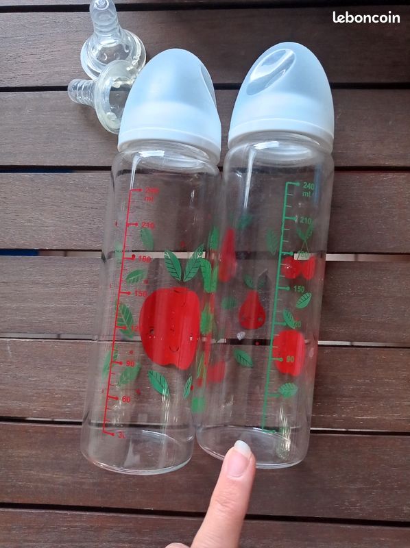 2 biberons en verre motif fruit (image 2)