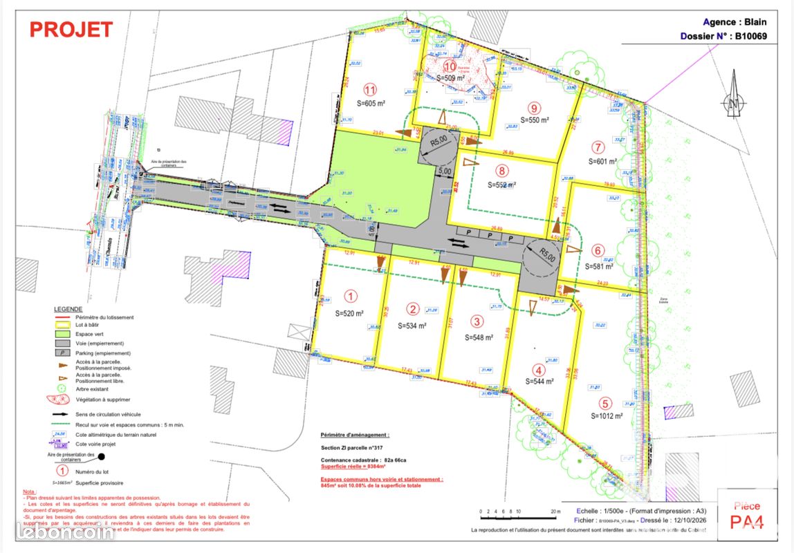 Terrain 509 m² · à Saint-Vincent-sur-Oust · 509 m² · 52 500 €