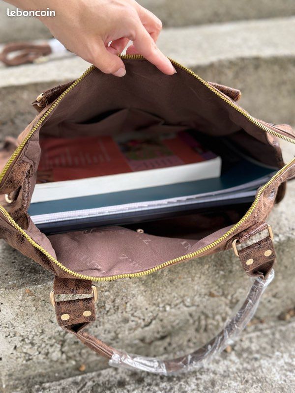 Sac à bandoulière en toile marron école/travail Accessoires