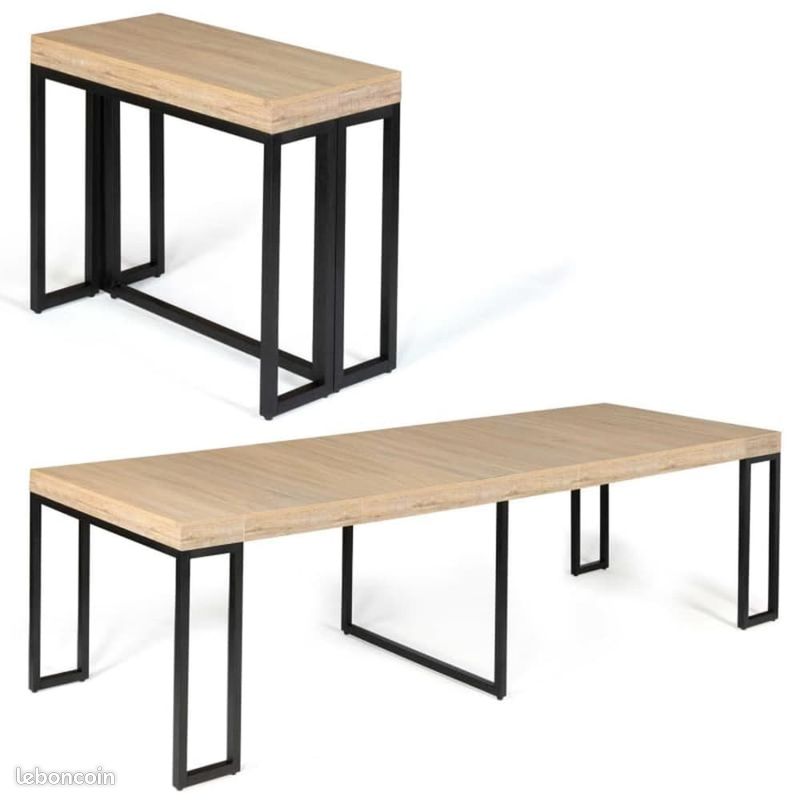 Table Extensible Console 2 en 1 - Table Rangement - Table à Manger - 4-14 Personnes - Design Polyvalent - Séjour Cuisine (image 1)
