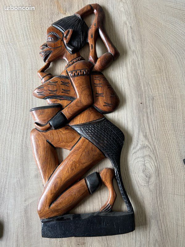 Statuettes africaines bois profil (image 2)