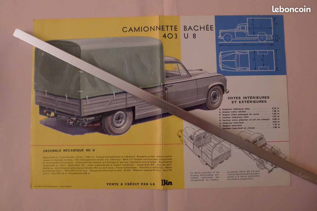 Modèle Réduit Peugeot 403 U8I N°74 - Véhicule Publicitaire Hachette échelle 1:43 - Neuf