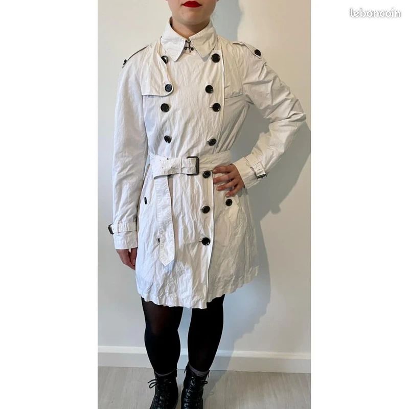 Magnifique Trench-Coat Burberry – Blanc Imperméable (image 3)