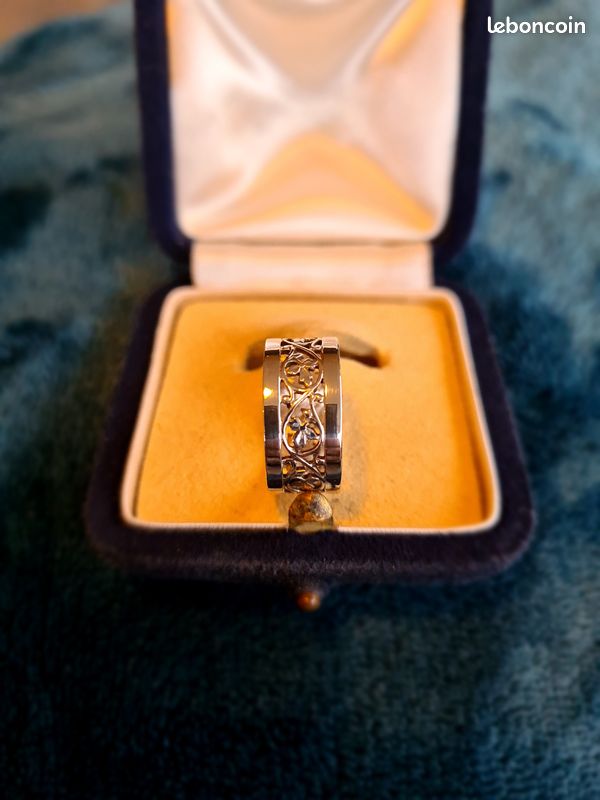 Bague Art Nouveau En Argent Massif - Bijou Ancien Et Stylé, Occasion à Saisir