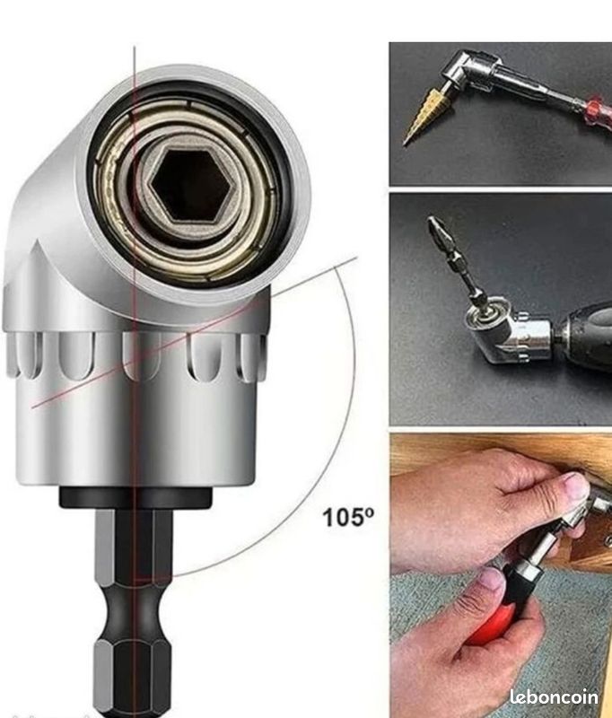 Renvoi D'Angle Universel Pour Visseuse/Perceuse - Gain De Place Et Précision