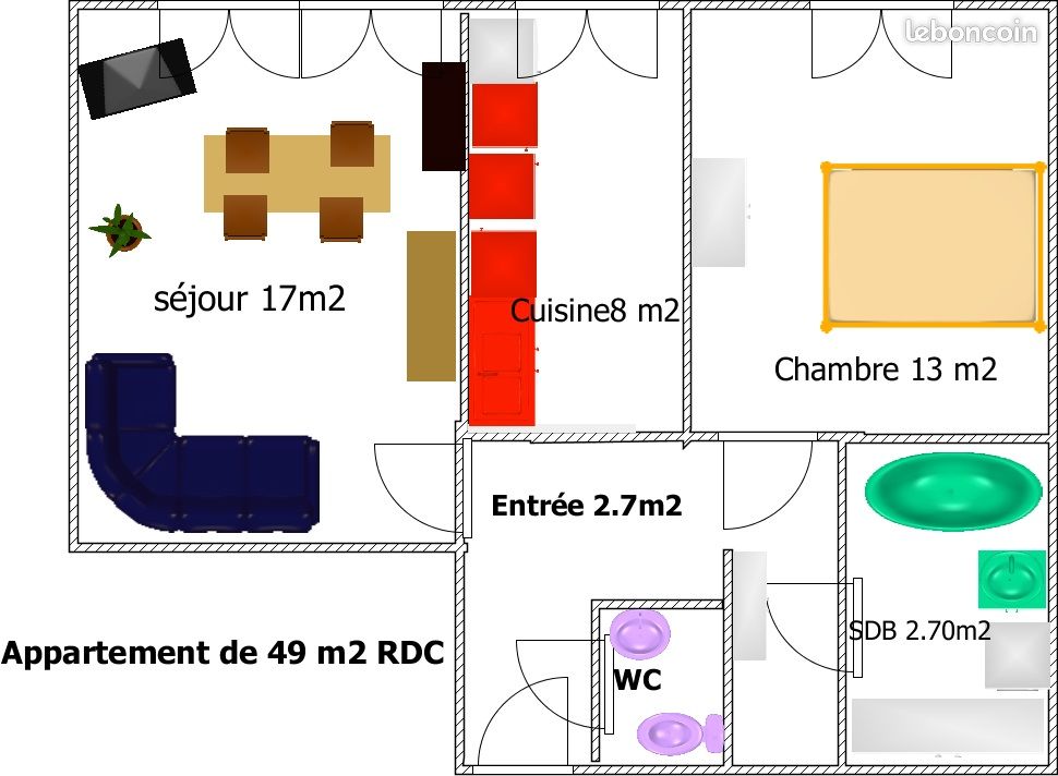 Appartement 2 pièces 49 m² · à Épinal · 49 m² · 64 000 €