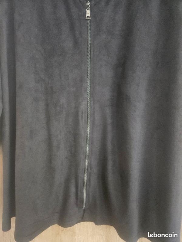 Superbe gilet femme Edmond Boublil taille 2 48-50 effet daim noir (alival) (image 3)