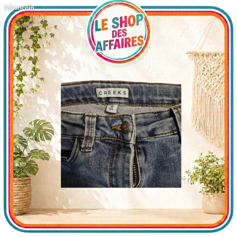 Jean Creeks enfant – Bleu délavé – Coupe slim – 10 ans (image 4)