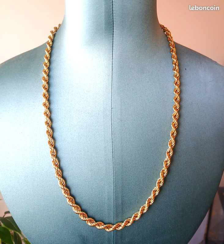 Collier En Maille Corde - Or 9 Carats - Les Bijoux D'Emma - Style Belcher