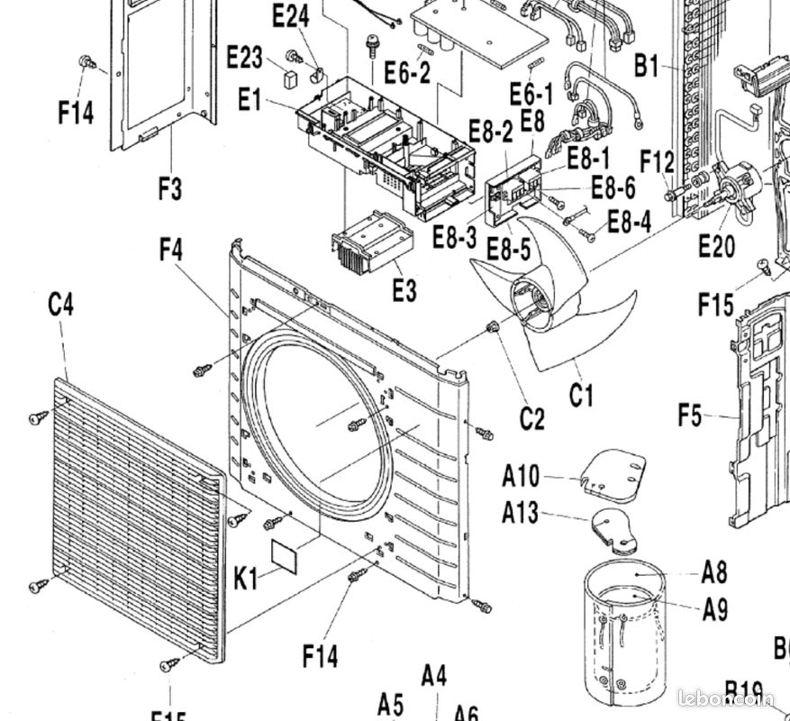 Pièces détachées pour ERHQ008BBV3 DAIKIN (image 1)
