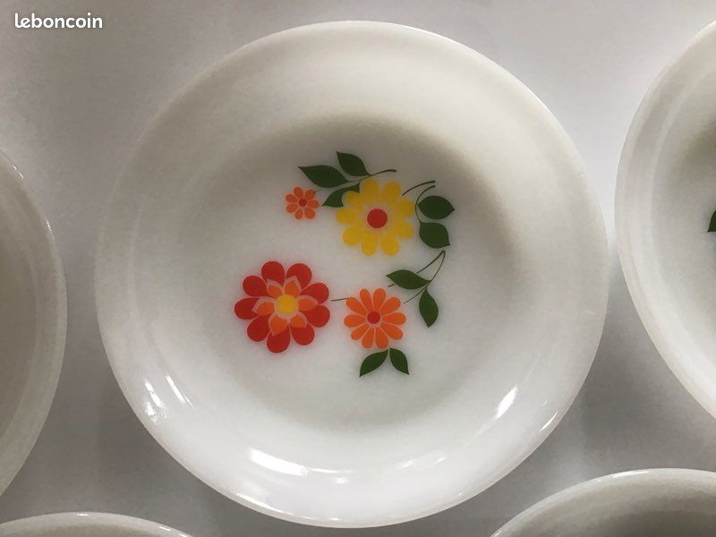 Lot1 Of 6 Vintage Arcopal Soup Plates France D 22.5 Cm Lemon Decor - Sold