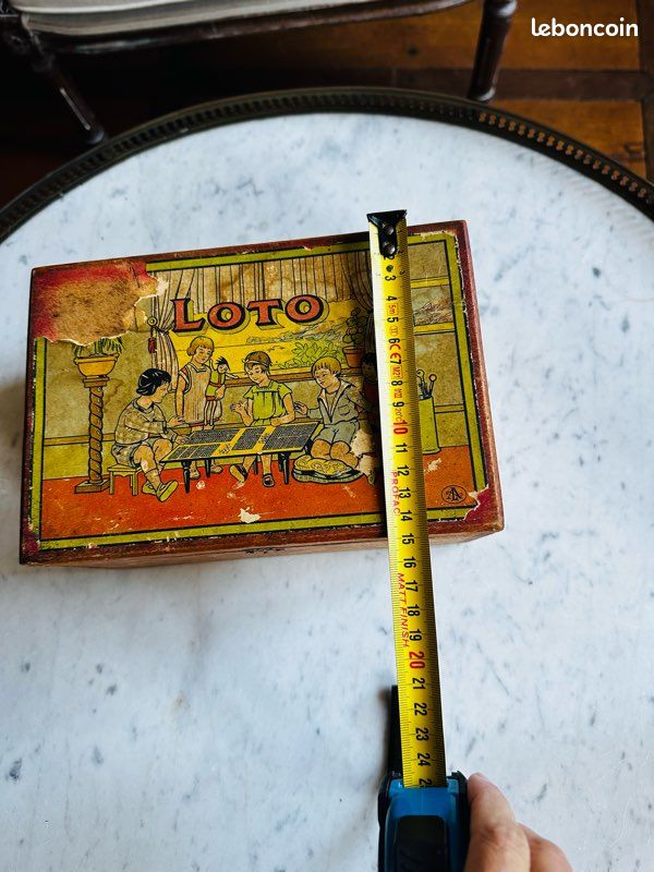 Jeu De Loto Vintage Des Années 1950 - Boîte Ancienne En Bois, Manque Quelques Jetons