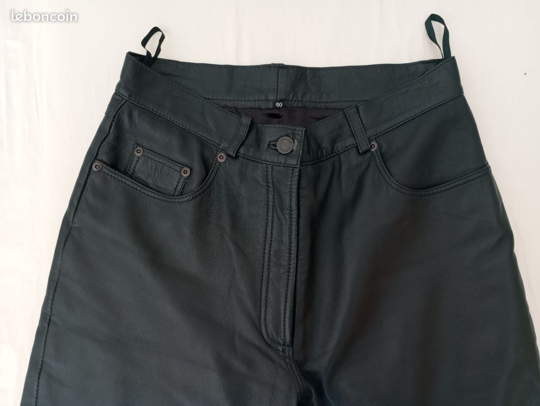 Pantalon Femme En Cuir D'agneau Ventcouvert Noir - Taille M (FR38) - Occasion Très Bon état
