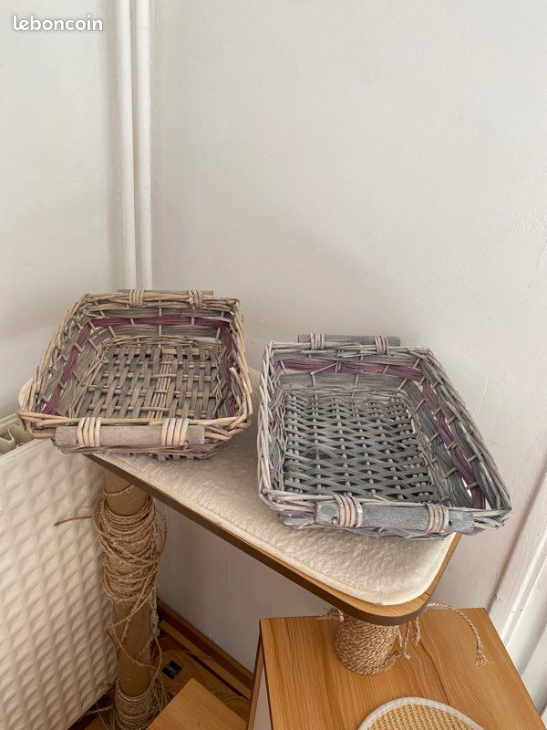 Lot de 2 panier en osier gris (image 1)