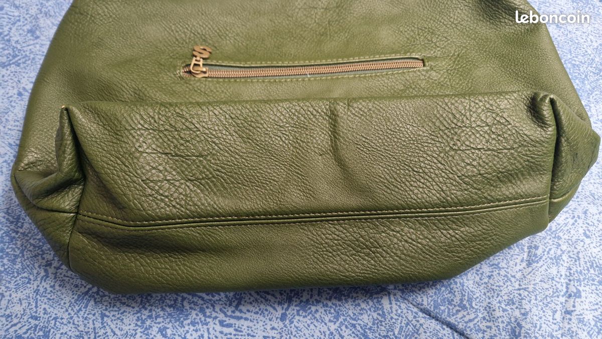Sac à Main/épaule En Velours Vert Kaki - Neuf Avec étiquettes, Tendance Et Doux Au Toucher