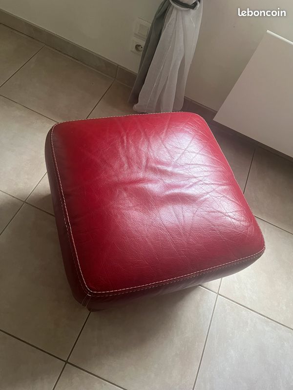 Canapé et pouf en cuir (image 4)