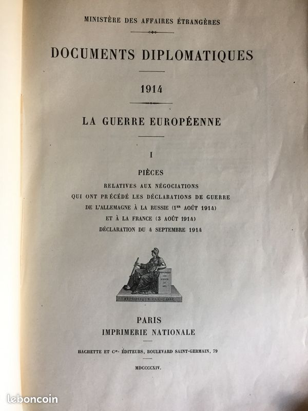 Documents Diplomatiques Guerre de 1914 (image 2)