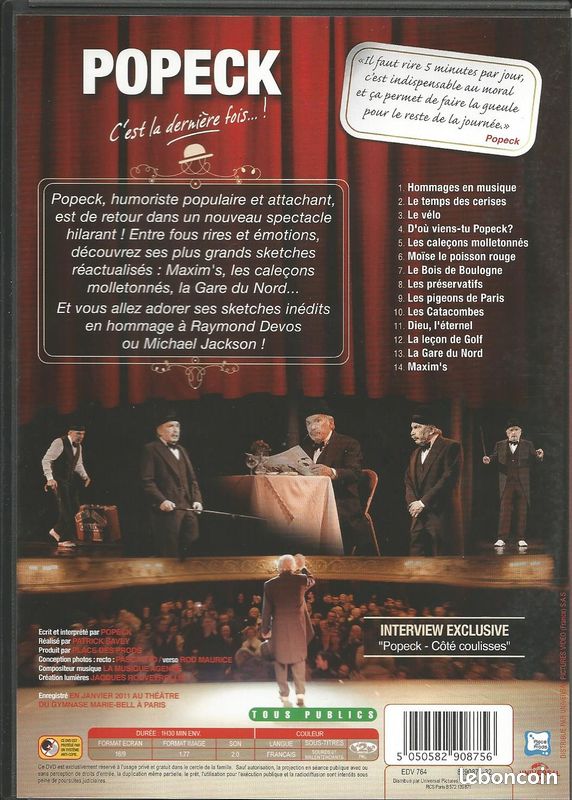 DVD - Popeck - C'est la dernière fois... 2011 (image 2)