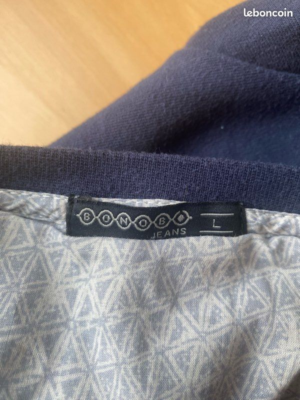 Sweat-shirt léger bleu marine avec fantaisie taille 40 (image 5)