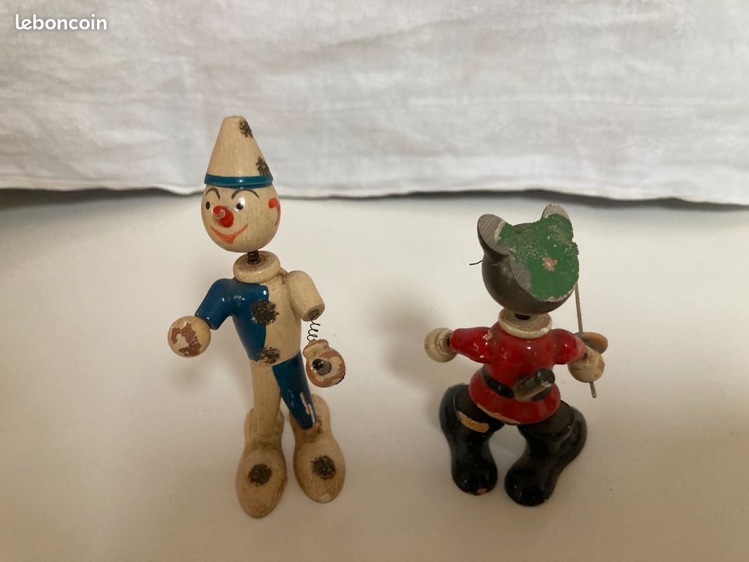 antigua figura articulada de madera indio goula - Compra venta en