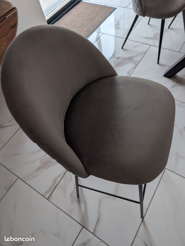 Chaises haute Tissus rembourré Grises (image 4)