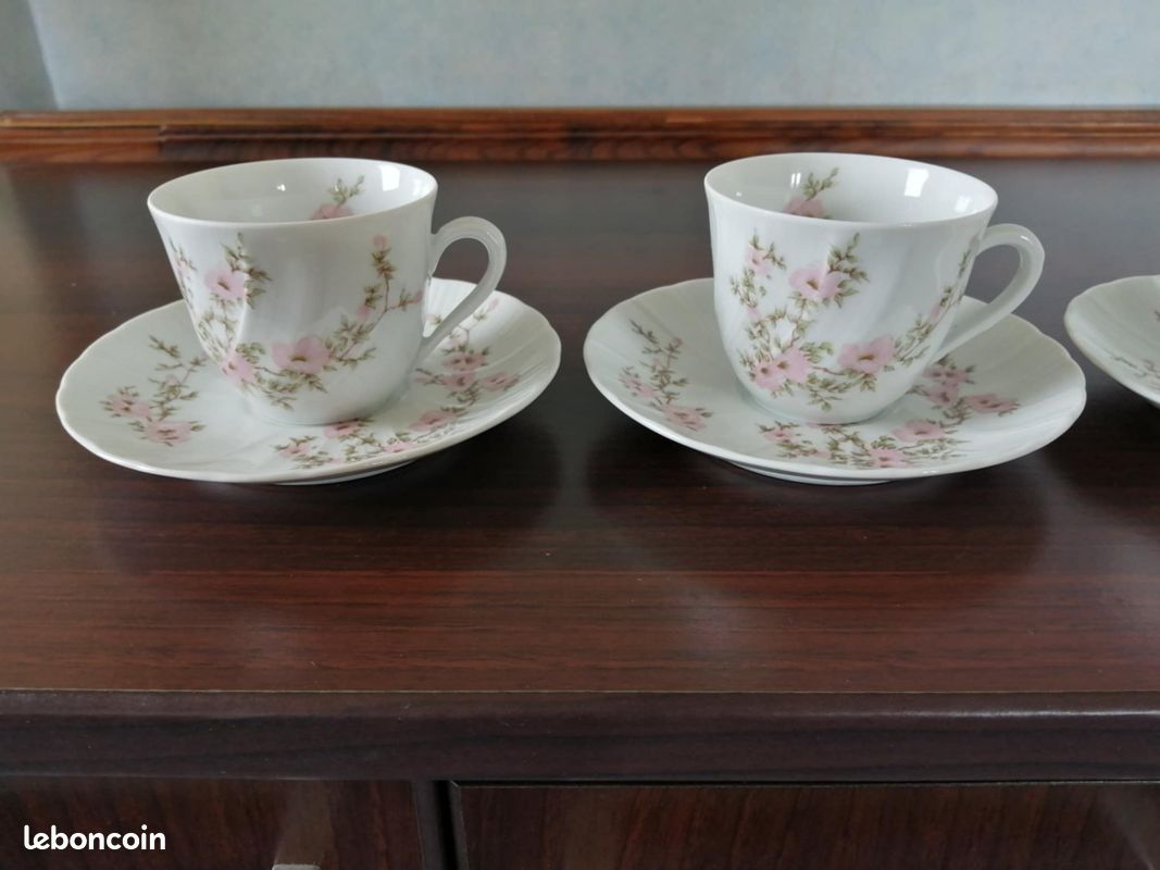 Lot De 6 Tasses + 6 Sous-Tasses En Porcelaine Blanche - Style Italien Pour Expresso - Harry'son